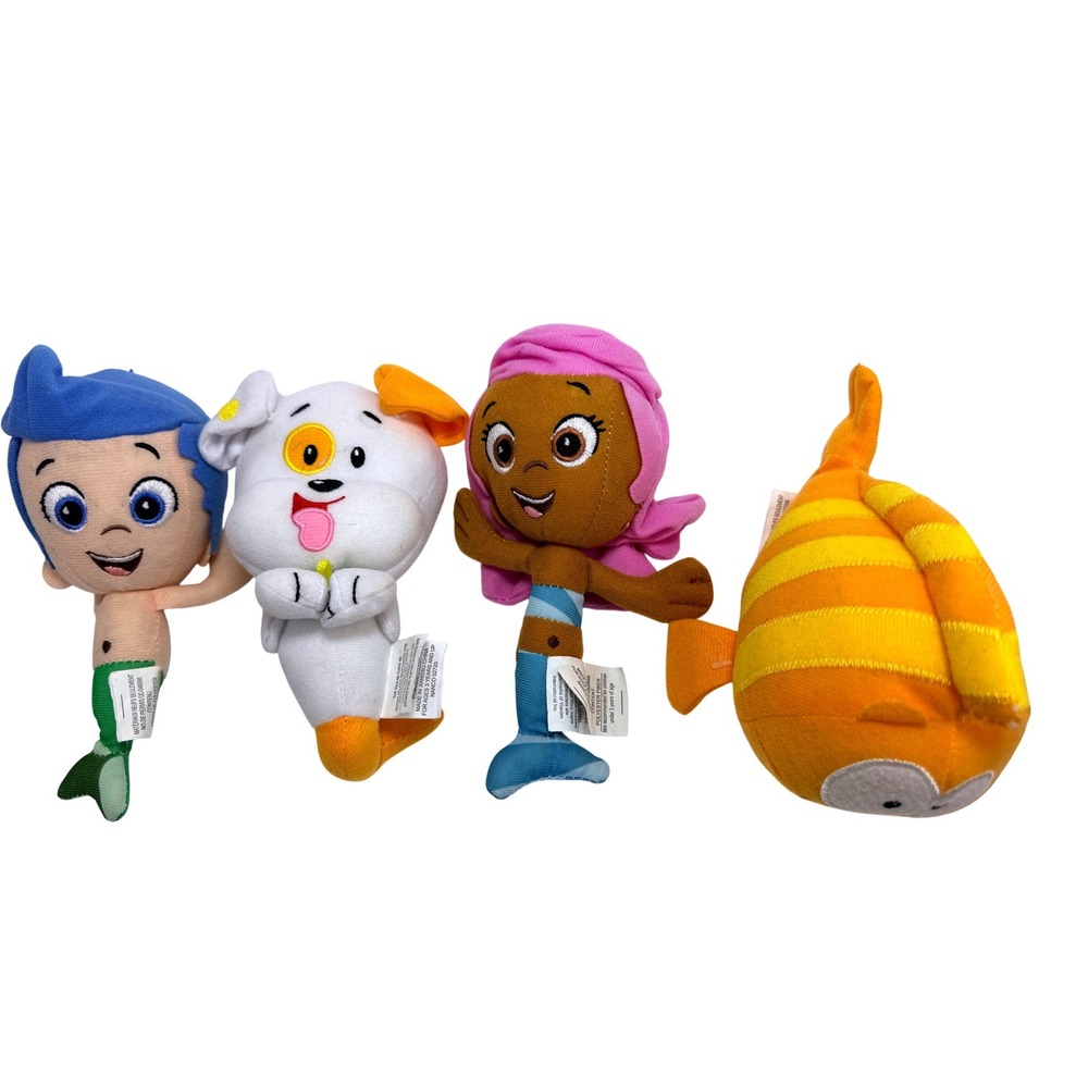 Nickelodeon Bubble Guppies Plush Set Gil Molly Bubble Puppy Fish Lot of 4